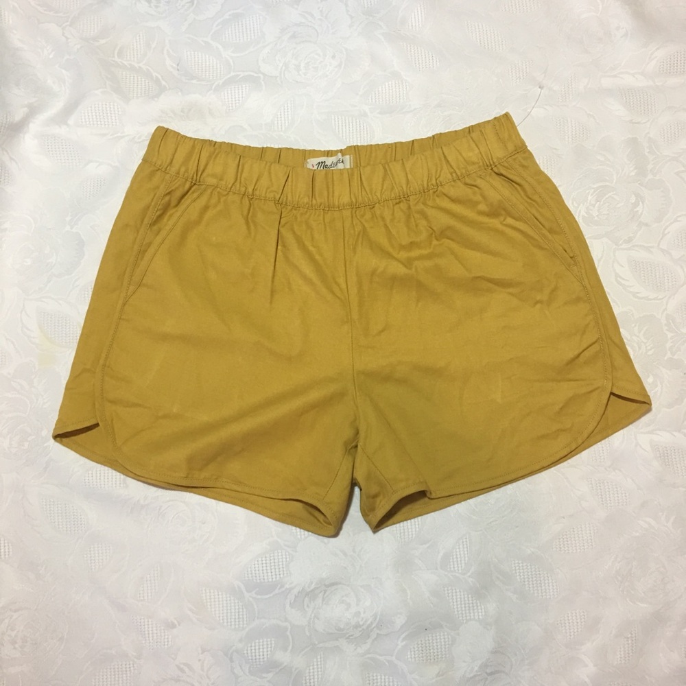 Madewell mustard color shorts
